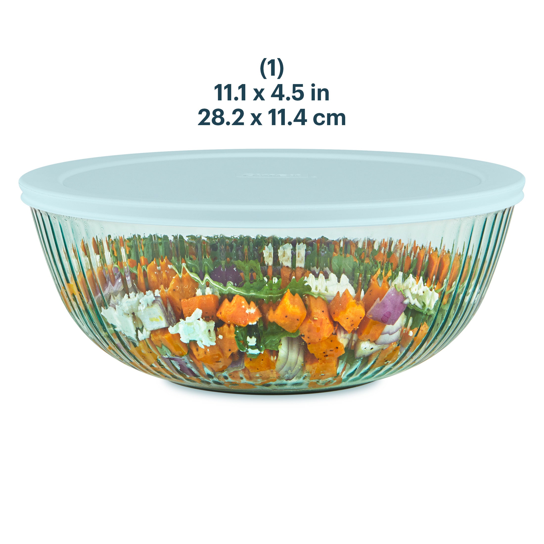 Pyrex® Colors Sculpted Tinted 4.5-quart Mixing Bowl with Lid, Aqua - Image 2