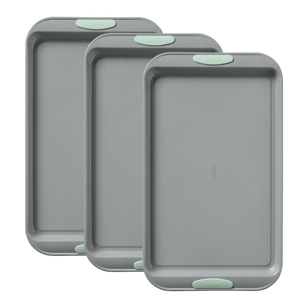 Pyrex® Metal Bakeware 3-Piece Large Cookie Sheet Set in Sage