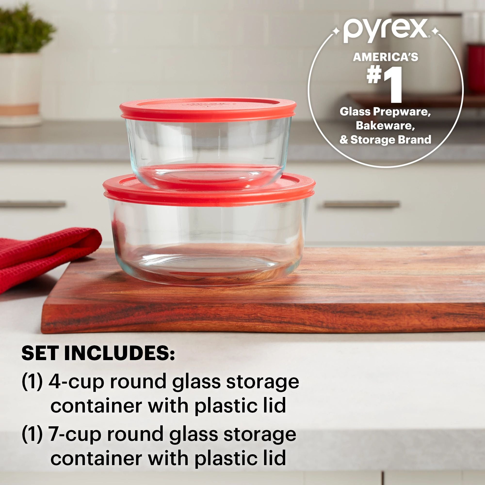 Pyrex® Simply Store® 4-piece Round Glass Storage Set - Image 3