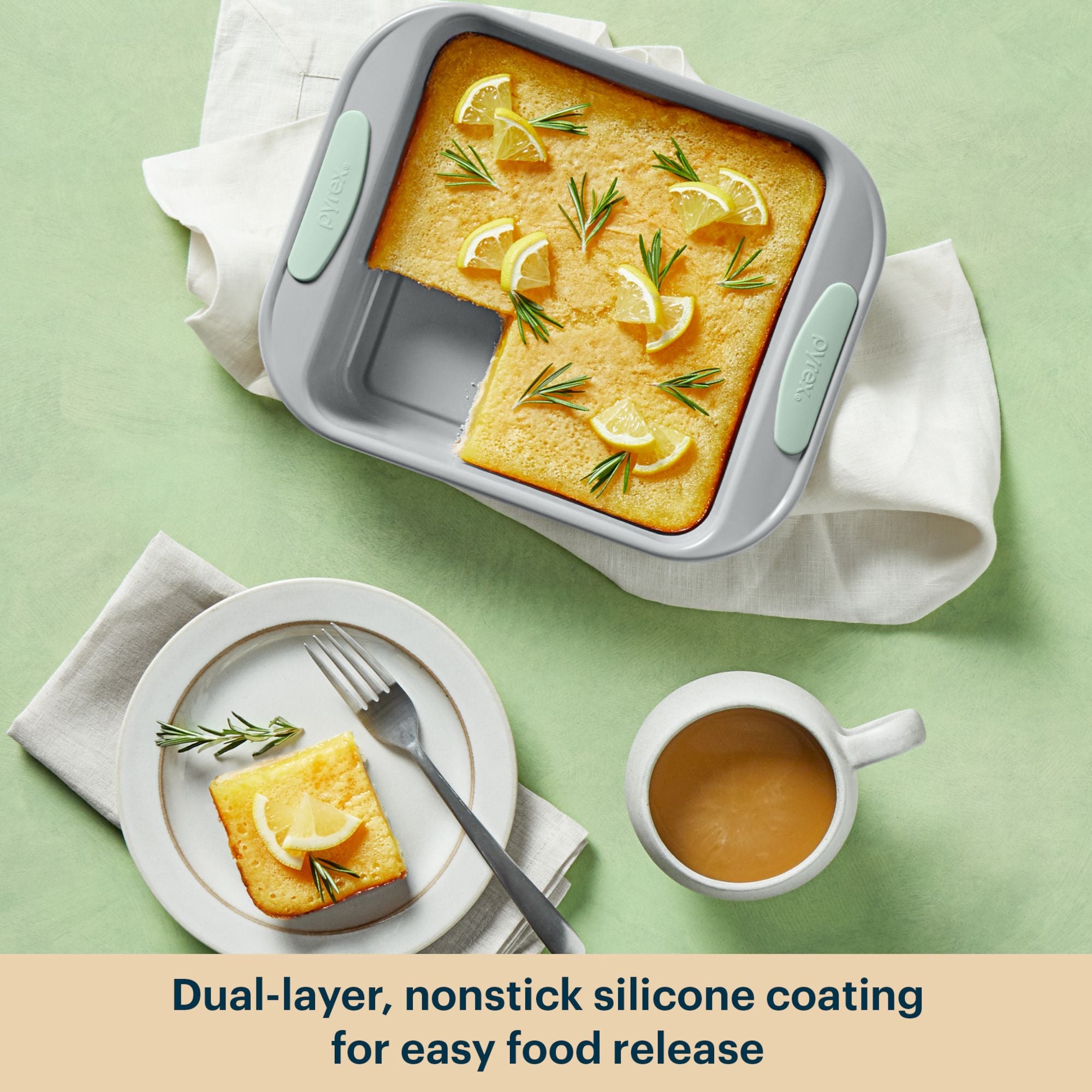 Pyrex® Metal Bakeware 8-Piece Set in Sage - Image 4