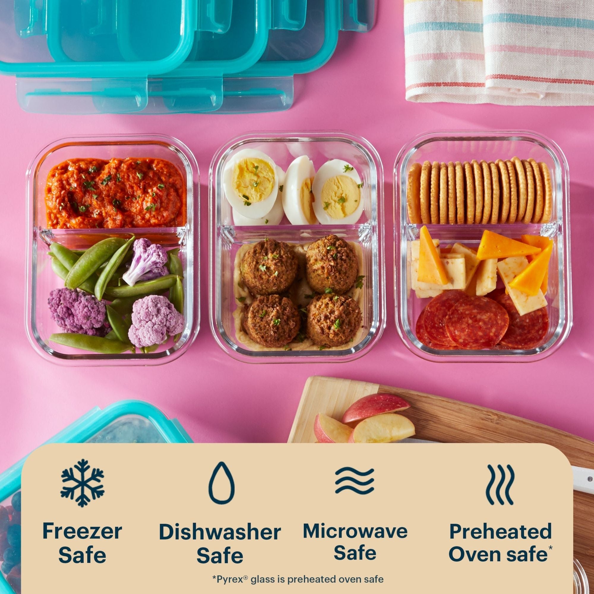 Pyrex® MealBox 10-Piece Divided Storage Set, 2.3 Cup - Image 6