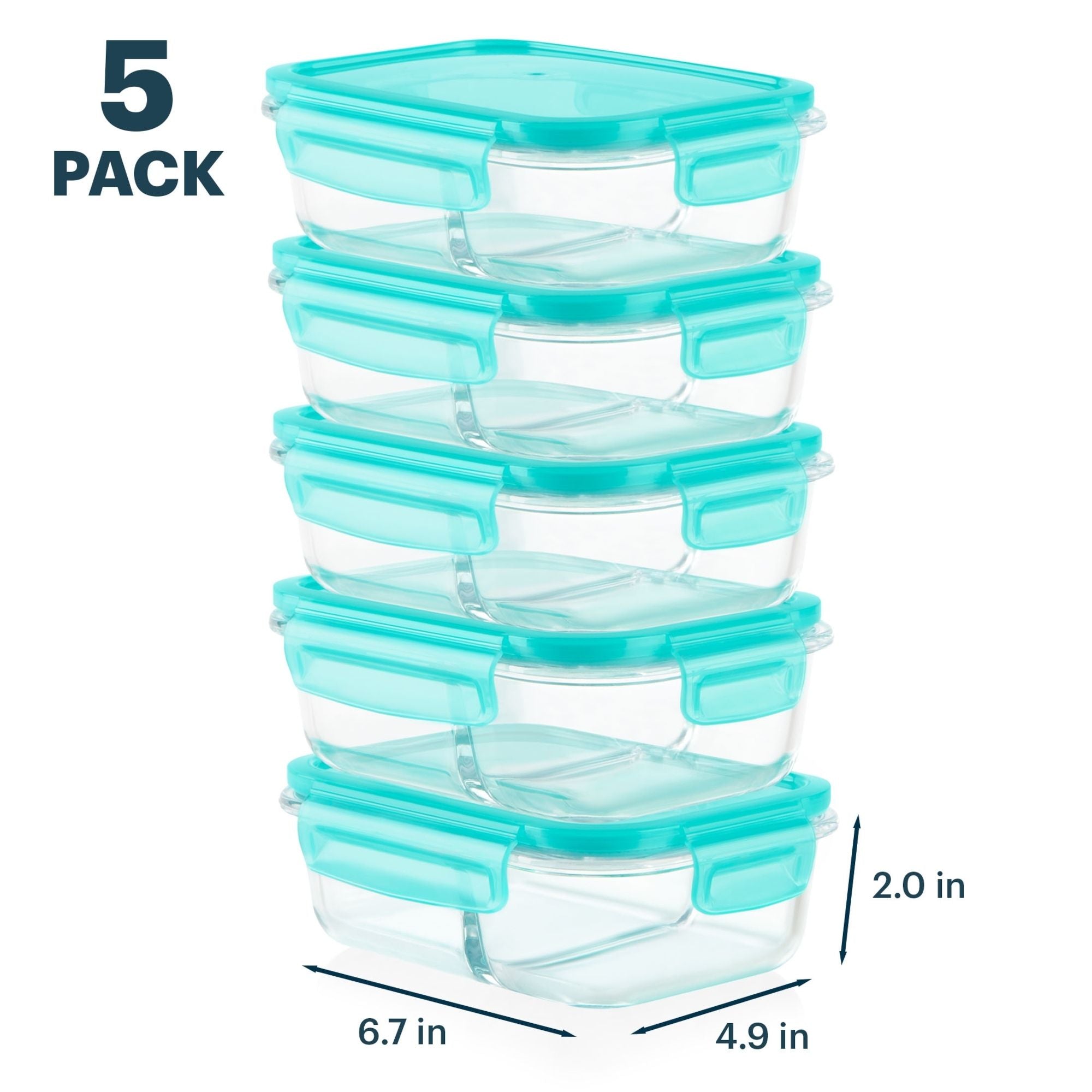 Pyrex® MealBox 10-Piece Divided Storage Set, 2.3 Cup - Image 2