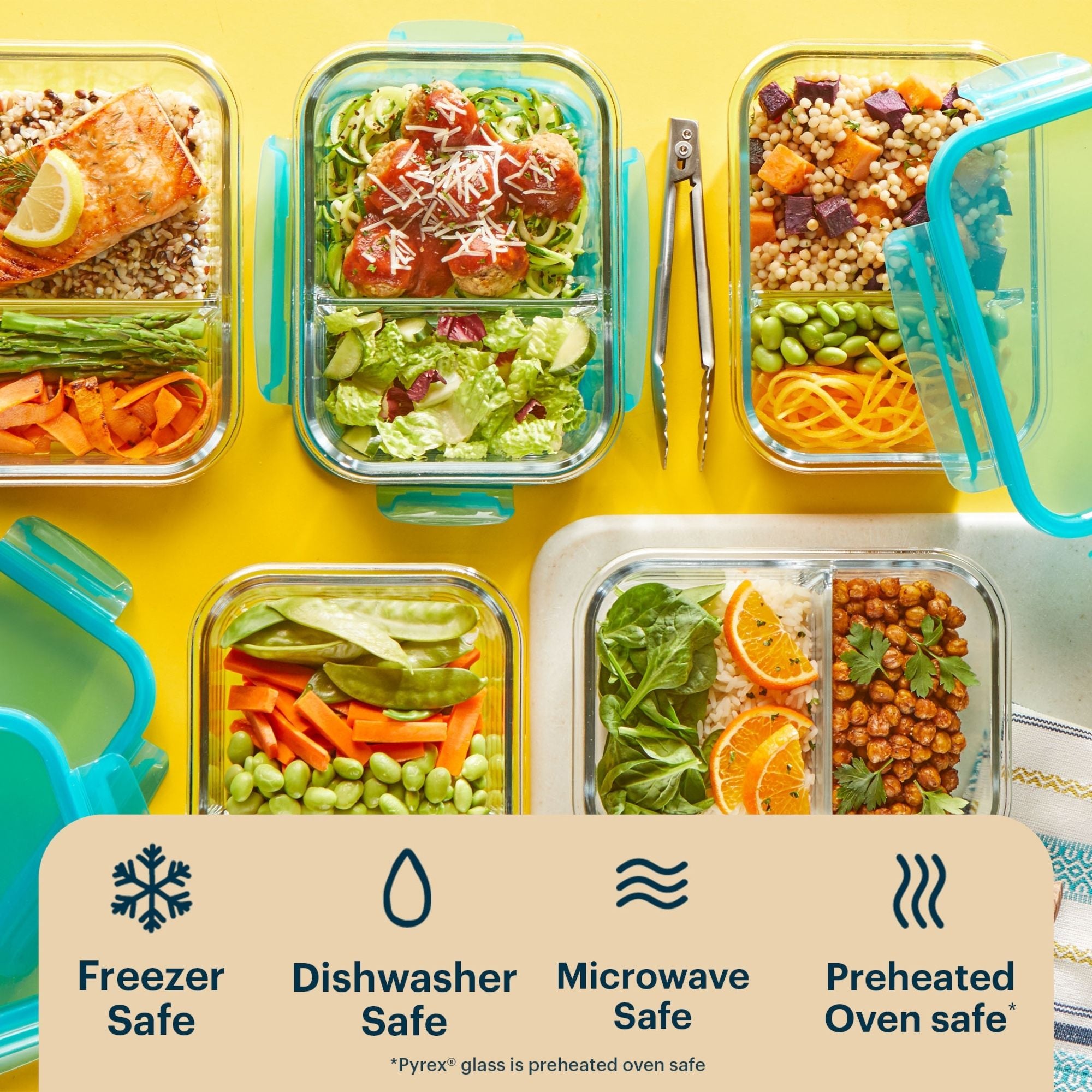 Pyrex® MealBox 10-Piece Divided Storage Set, 4 Cup - Image 6