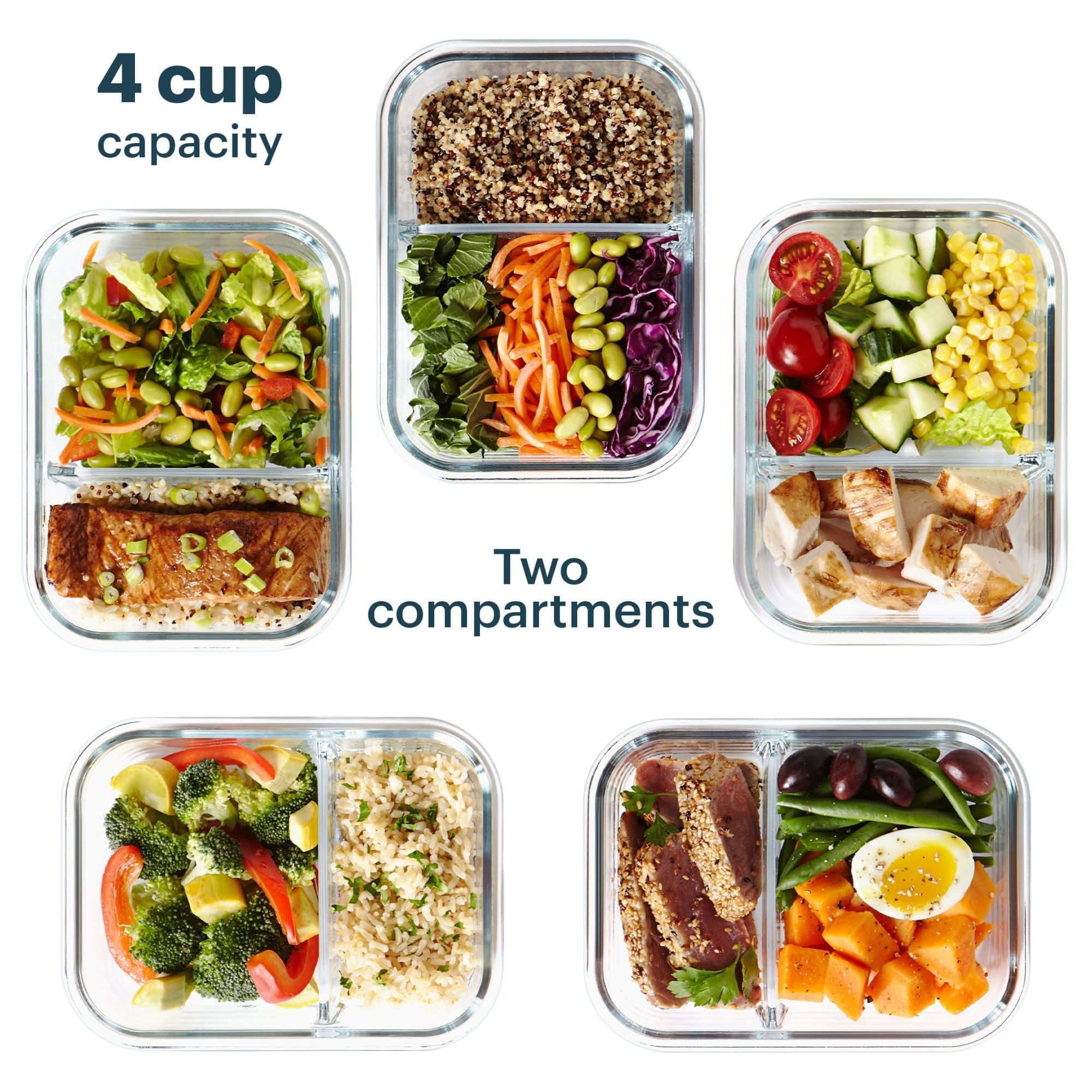 Pyrex® MealBox 10-Piece Divided Storage Set, 4 Cup - Image 3